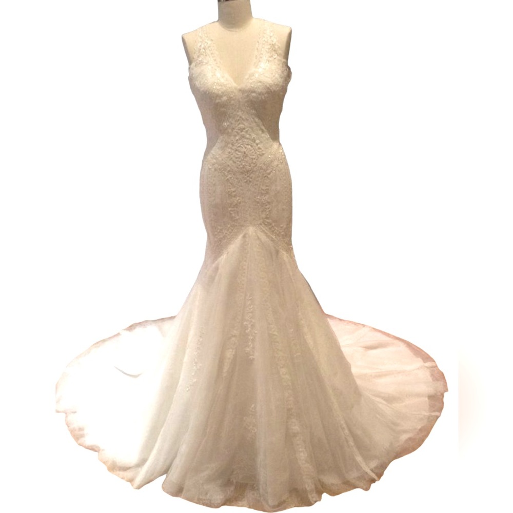 St. Patrick HAESEL crochet Lace Mermaid Wedding Dress size 10